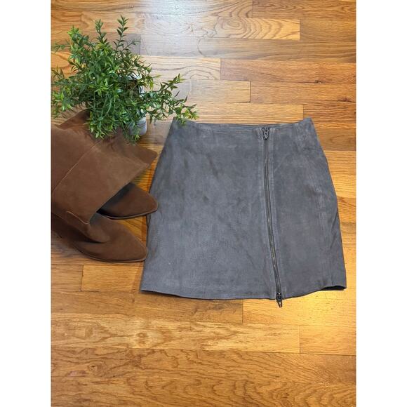BlankNYC Women’s 25 Gray Leather Mini Skirt Zipper High Altitude Fall Statement - Picture 1 of 10